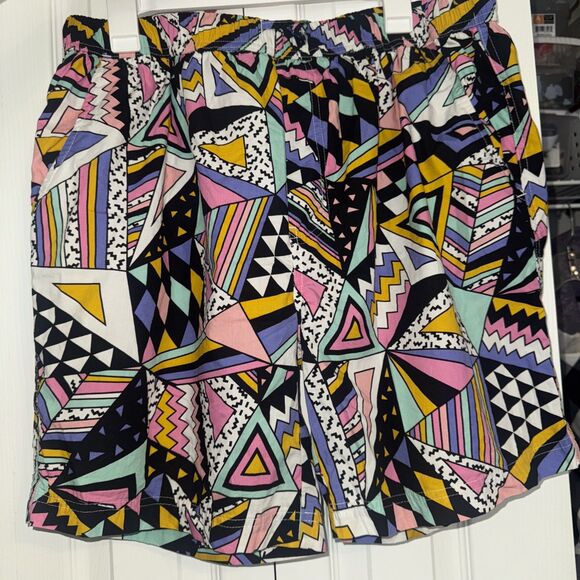 Massive Shirt and Shorts Set Mens XL 80s Style Geometric Print Short Sleeve - Picture 3 of 4